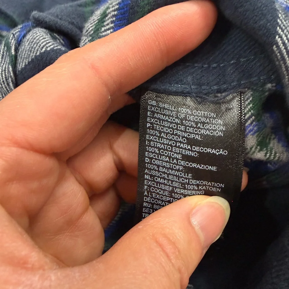 North Face Mens Navy Plaid Button‎ Down Top